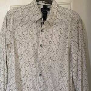 Men’s Denim & Flower White and Black Patterned Shirt